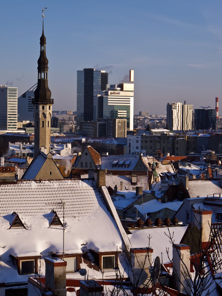 The OId and The New, The Spire of The Old Town Hall is still the tallest in Tallinn.